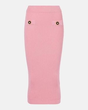 Balmain Knitted Midi Skirt - Pink