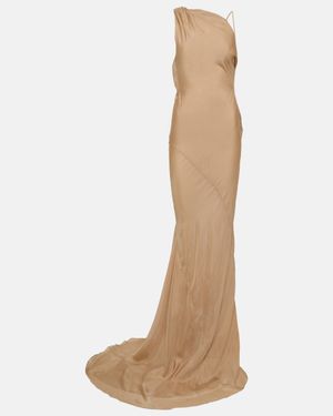 Entire studios Open-back Asymmetric Silk Gown - Natural