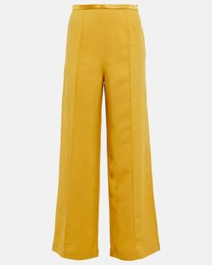 ‎Taller Marmo Wide-Leg Satin Trousers - Yellow