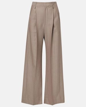 Victoria Beckham Hose Aus Schurwolle Mit Fischgraetmuster - Braun