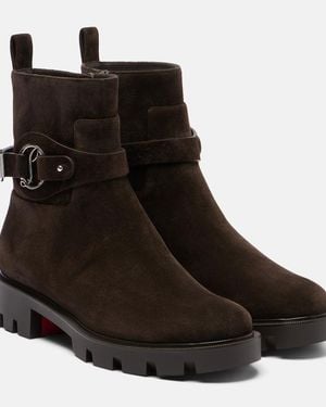 Christian Louboutin Ankle Boots Dianouchette Aus Veloursleder - Schwarz