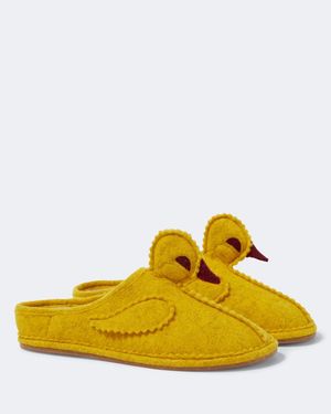 Bode Slippers Aus Einem Wollgemisch - Gelb