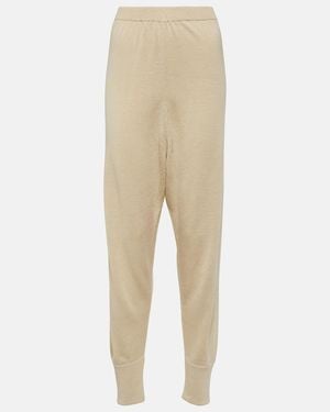 The Row Dalbero Linen And Silk Tapered Pants - Natural
