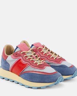 Tod's Suede And Leather-Trimmed Sneakers - Red