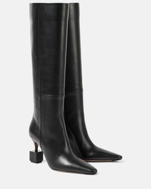 Jacquemus The Bisou Leather Knee-High Boots - Black