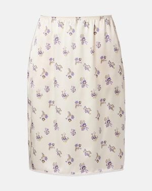 Dorothee Schumacher Shiny Daydream Silk Satin Midi Skirt - Natural