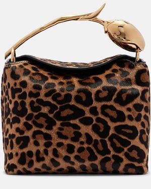 Erdem Tasche Bloom Mini Aus Kalbshaar - Schwarz