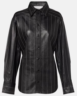 Victoria Beckham Belted Leather Jacket - Black
