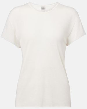 TOTEME Knitted Silk T-Shirt - White