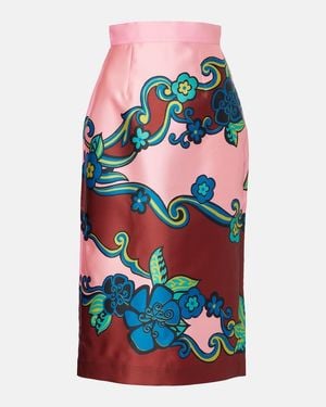 ALÉMAIS Floral High-Rise Midi Skirt - Multicolour