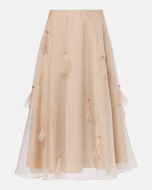 Dorothee Schumacher Sheer Volumes Silk Organza Midi Skirt - Natural