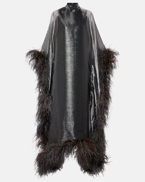 Taller Marmo Casta Feather-Trimmed Kaftan - Black