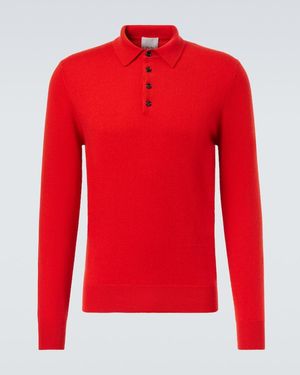 Allude Cashmere Polo Jumper - Red