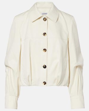 Loewe Cotton And Silk Blouson Jacket - Natural