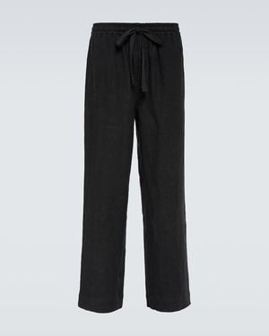 Commas Wide-Leg Linen Pants - Black