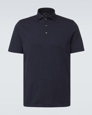 Fedeli Polohemd Aus Baumwoll-Jersey - Blau