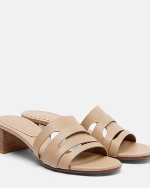 Gianvito Rossi Nora Leather Mules - Natural