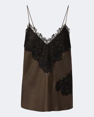 Rohe Lace-Trimmed Silk Satin Camisole - Black