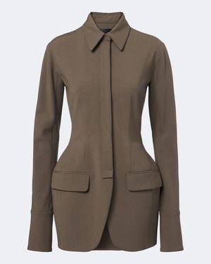 Mugler Jacke Aus Einem Wollgemisch - Braun