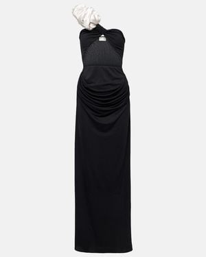 Magda Butrym One-shoulder Silk Long Dress With Cut-out Detail - Black