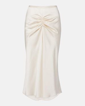 Victoria Beckham Bela Midi Skirt - Natural