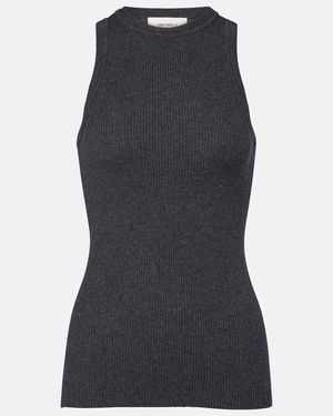 Lisa Yang Amya Ribbed-Knit Cotton And Cashmere Tank Top - Black