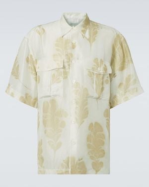 Dries Van Noten Printed Silk Bowling Shirt - White