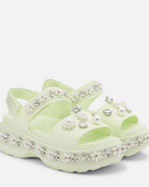 Simone Rocha X Crocs Embellished Platform Sandals - Green