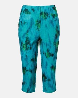 Ganni Printed Capri Trousers - Blue