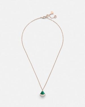 BVLGARI Collar Divas' Dream De Oro Rosa De 18 Ct Con Diamantes Y Malaquita - Blanco