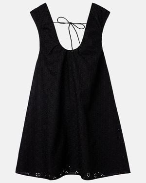Faithfull the Brand Juana Broderie Anglaise Minidress - Black