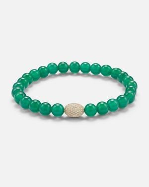Sydney Evan Armband Aus Onyx Mit 14Kt Gelbgold Und Diamanten - Grün