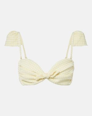 Montce Cabana Gingham Bikini Top - White