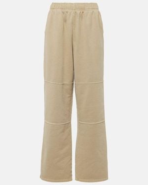 Prada High-Rise Cotton Joggers - Natural