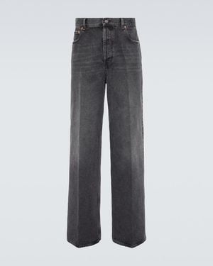Valentino High-Rise Wide-Leg Jeans - Grey