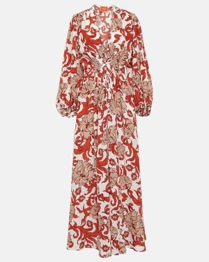 La DoubleJ Camerino Silk Crepe De Chine Maxi Dress - Red