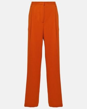 Dries Van Noten High-Rise Crepe Straight Pants - Orange