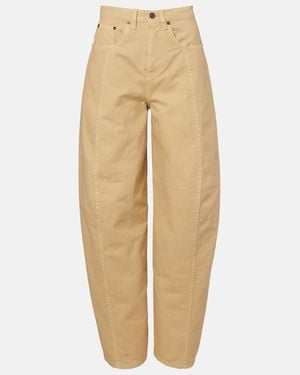 Victoria Beckham High-Rise Barrel Jeans - Natur