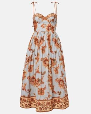 Zimmermann Aster Paisley Cotton Bustier Dress - White