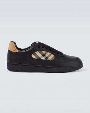 Burberry Terrace Check Leather Trainers - Black