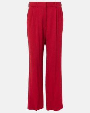 Blazé Milano Cool & Easy Wool Wide-Leg Trousers - Red