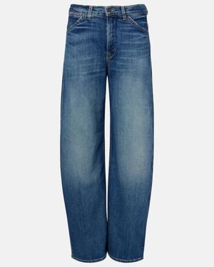 Nili Lotan Tribeca Barrel-Leg Jeans - Blue