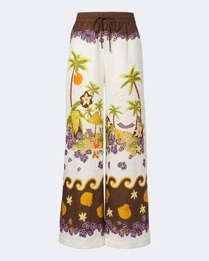 ALÉMAIS Pantalones Anchos Island Cove Estampados - Metálico