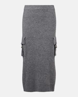 Blumarine Wool Pencil Skirt - Gray