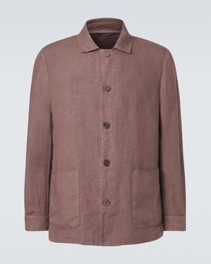 Fedeli Linen Shirt - Brown