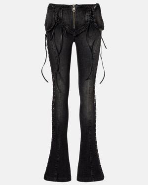 Blumarine Low-Rise Slim-Fit Flared Jeans - Black