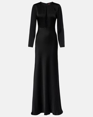 Max Mara Bird Satin Maxi Dress - Black