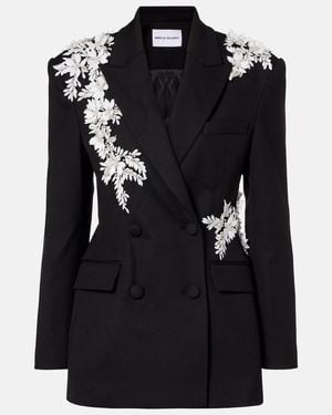 Rebecca Vallance Danna Floral-Applique Blazer - Black