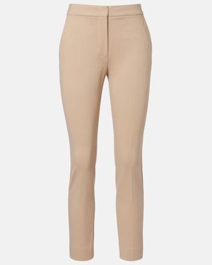 Max Mara Pegno Jersey Cropped Slim Trousers - Natural