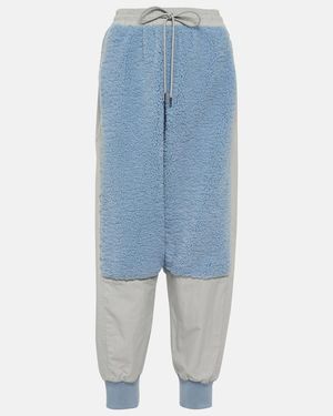 JW Anderson Panelled Faux Shearling Joggers - Blue